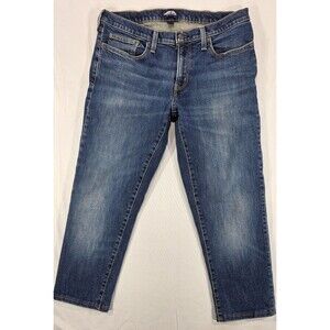 Lands End Mens Jeans Square Rigger Straight Leg Medium Wash Stretch Denim 35x26